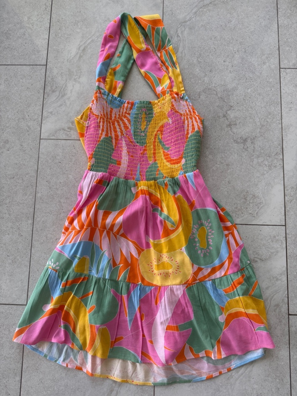 Mumu Collins Mini Dress | Tropical Fruit sz S - Picture 4 of 9